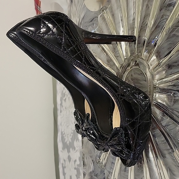 Christian Dior Cannage Patent Leather Peep Toe with heels - Picture 10 of 17